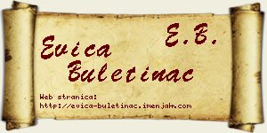 Evica Buletinac vizit kartica
